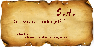 Sinkovics Adorján névjegykártya